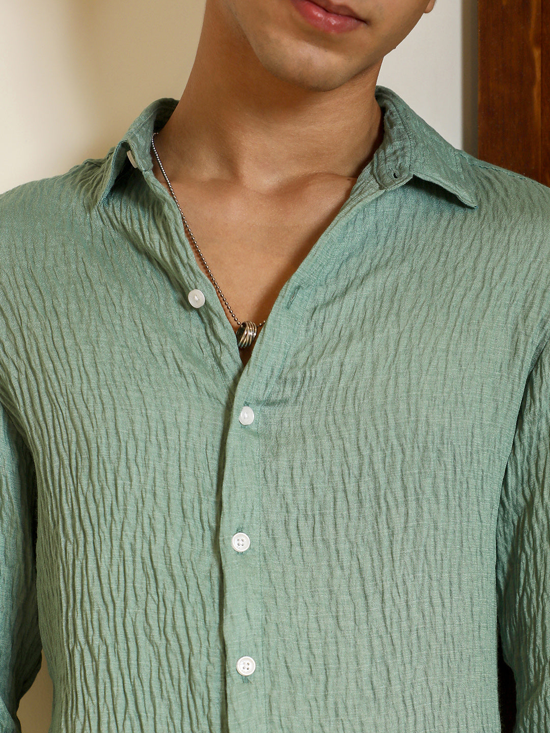 Solid Creased-Tactile Shirt