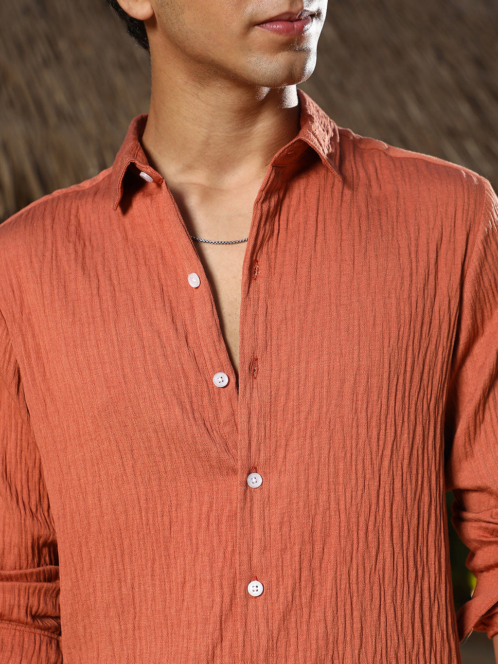 Solid Creased-Tactile Shirt