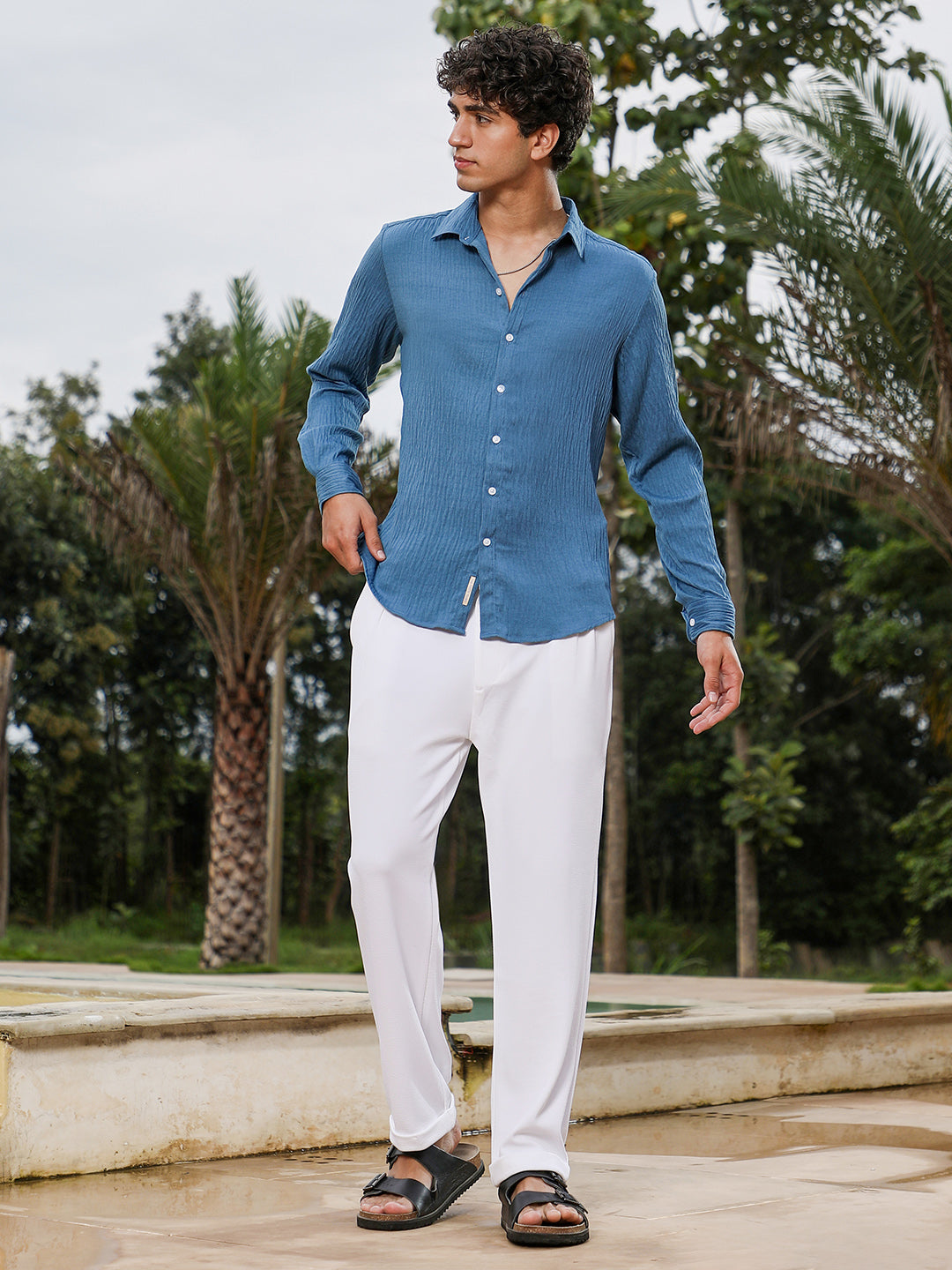 Solid Creased-Tactile Shirt