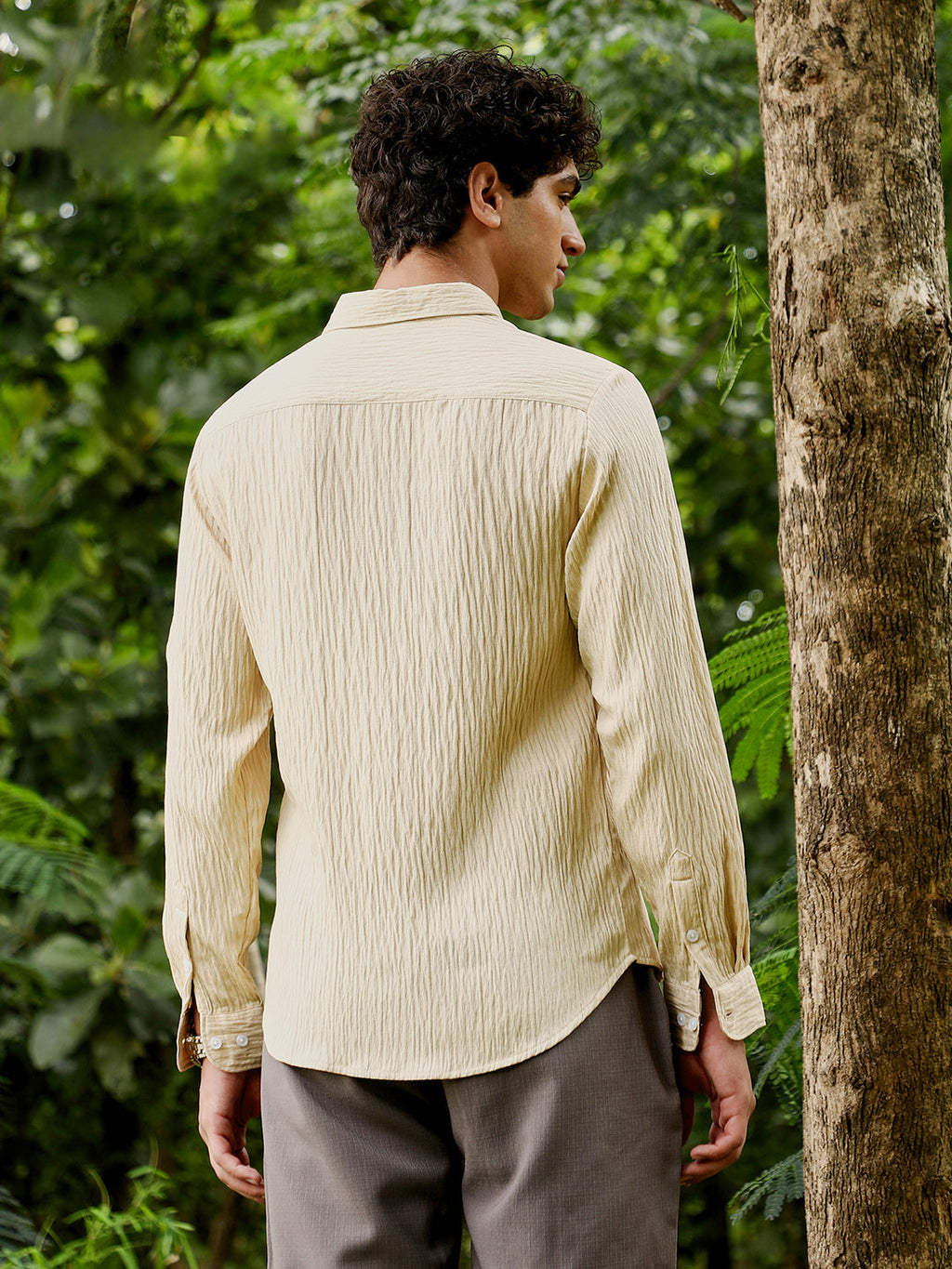 Solid Creased-Tactile Shirt