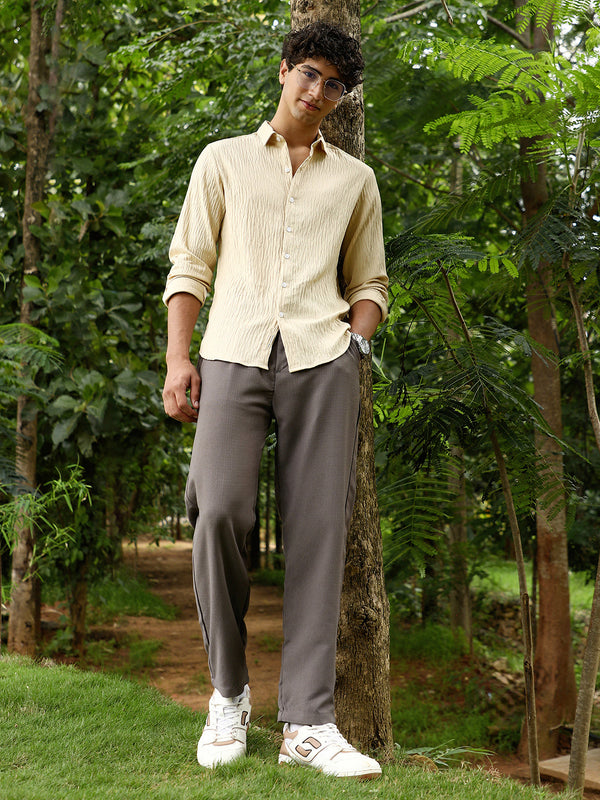 Solid Creased-Tactile Shirt