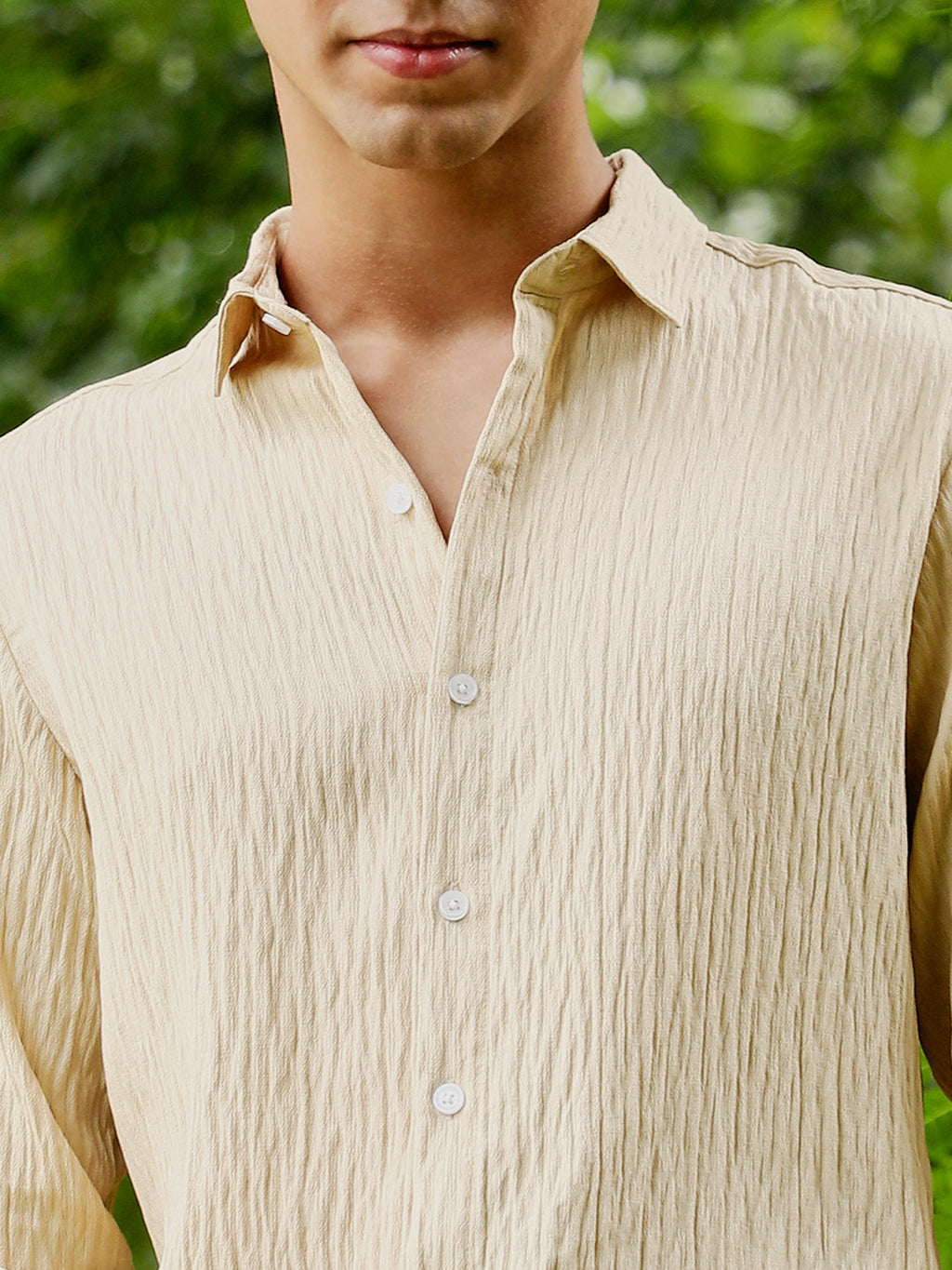 Solid Creased-Tactile Shirt