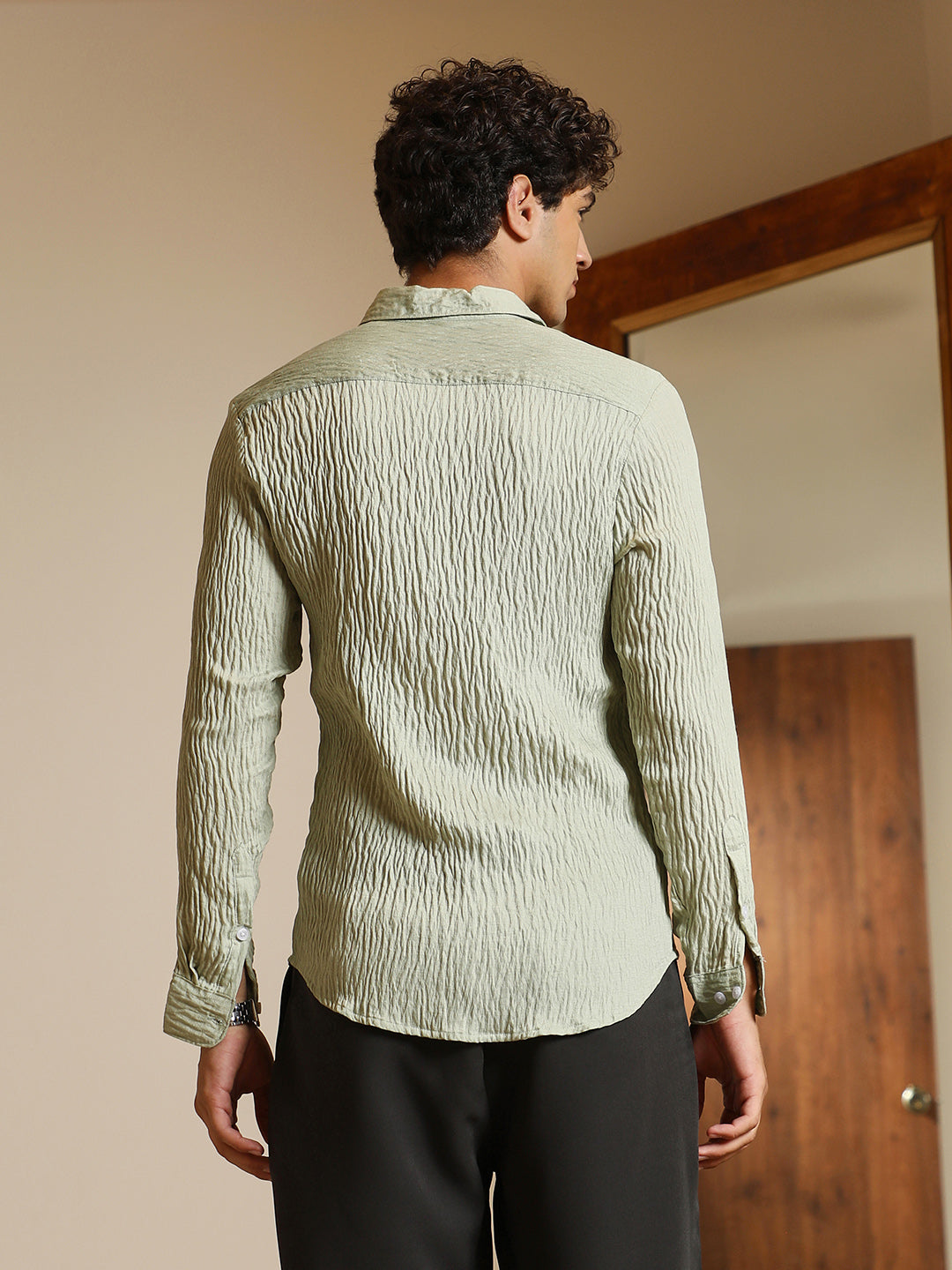 Solid Creased-Tactile Shirt