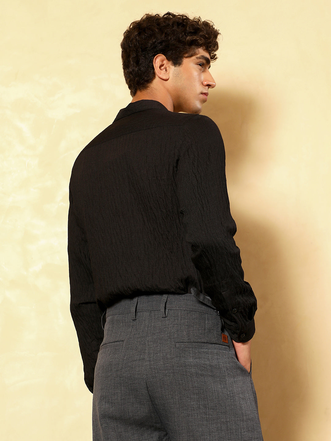 Solid Creased-Tactile Shirt