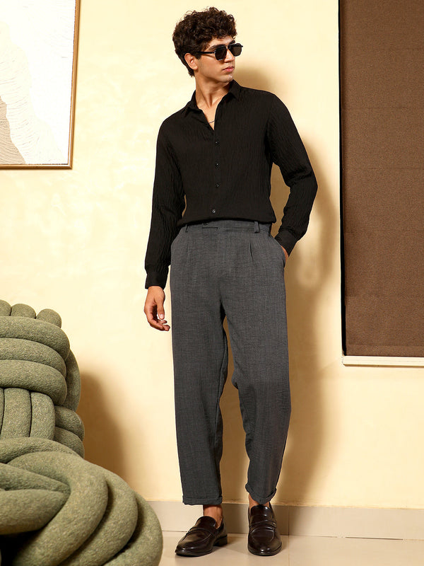 Solid Creased-Tactile Shirt