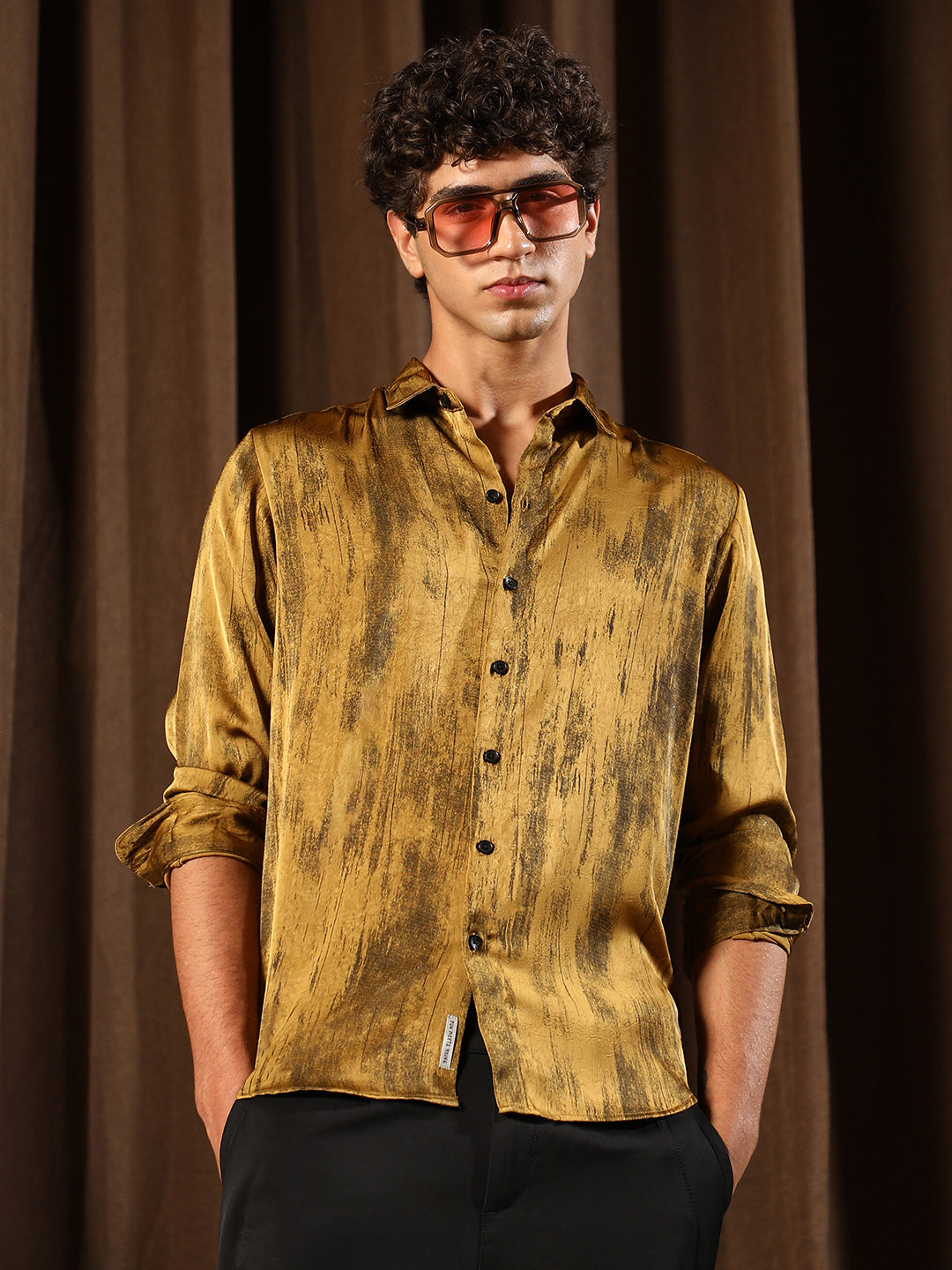 Gleaming-Grazed Satin Shirt