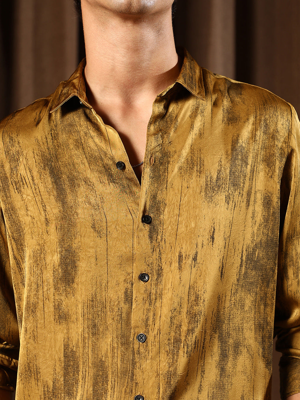 Gleaming-Grazed Satin Shirt