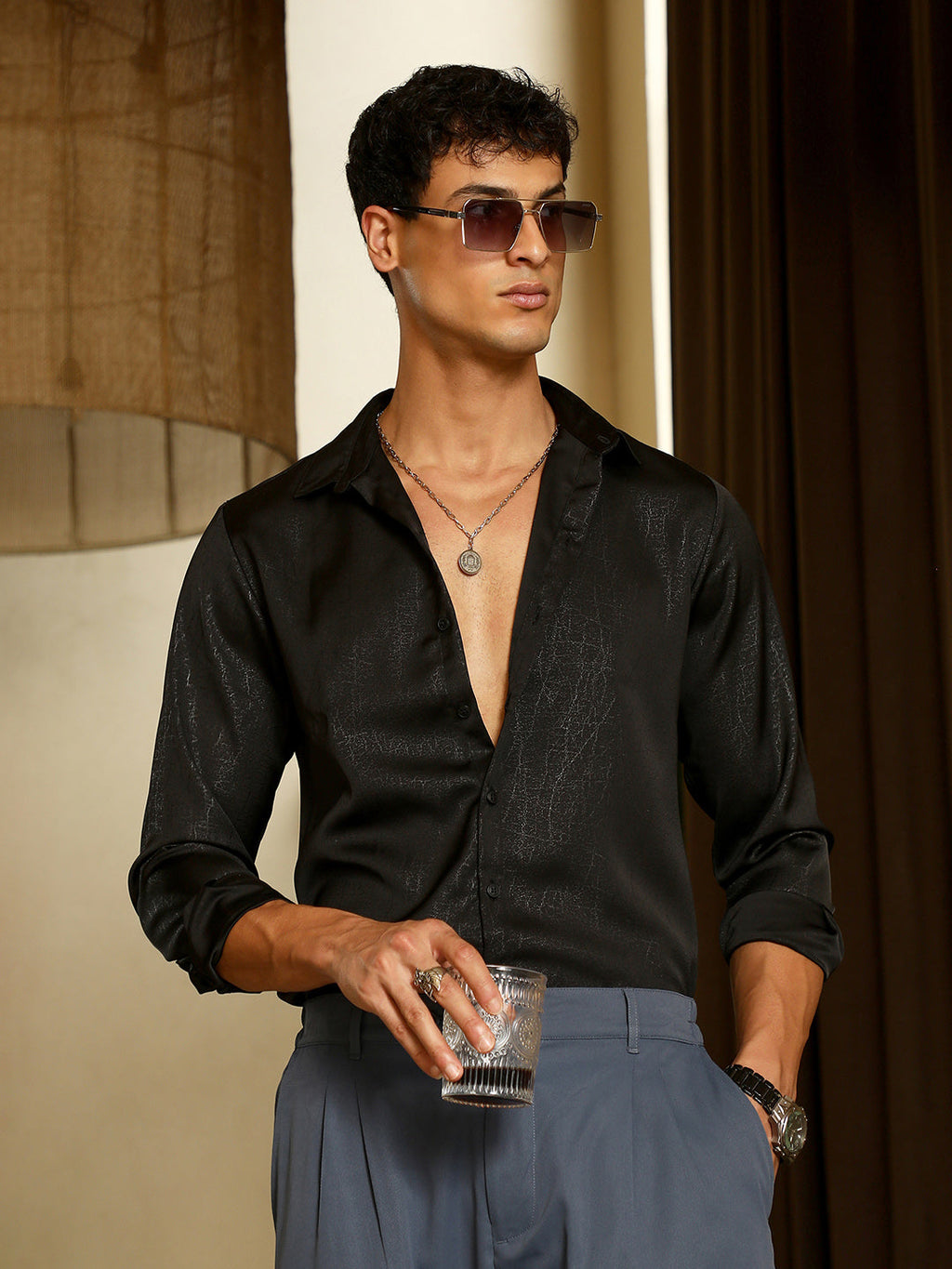 Axon-Jacquard Satin Shirt