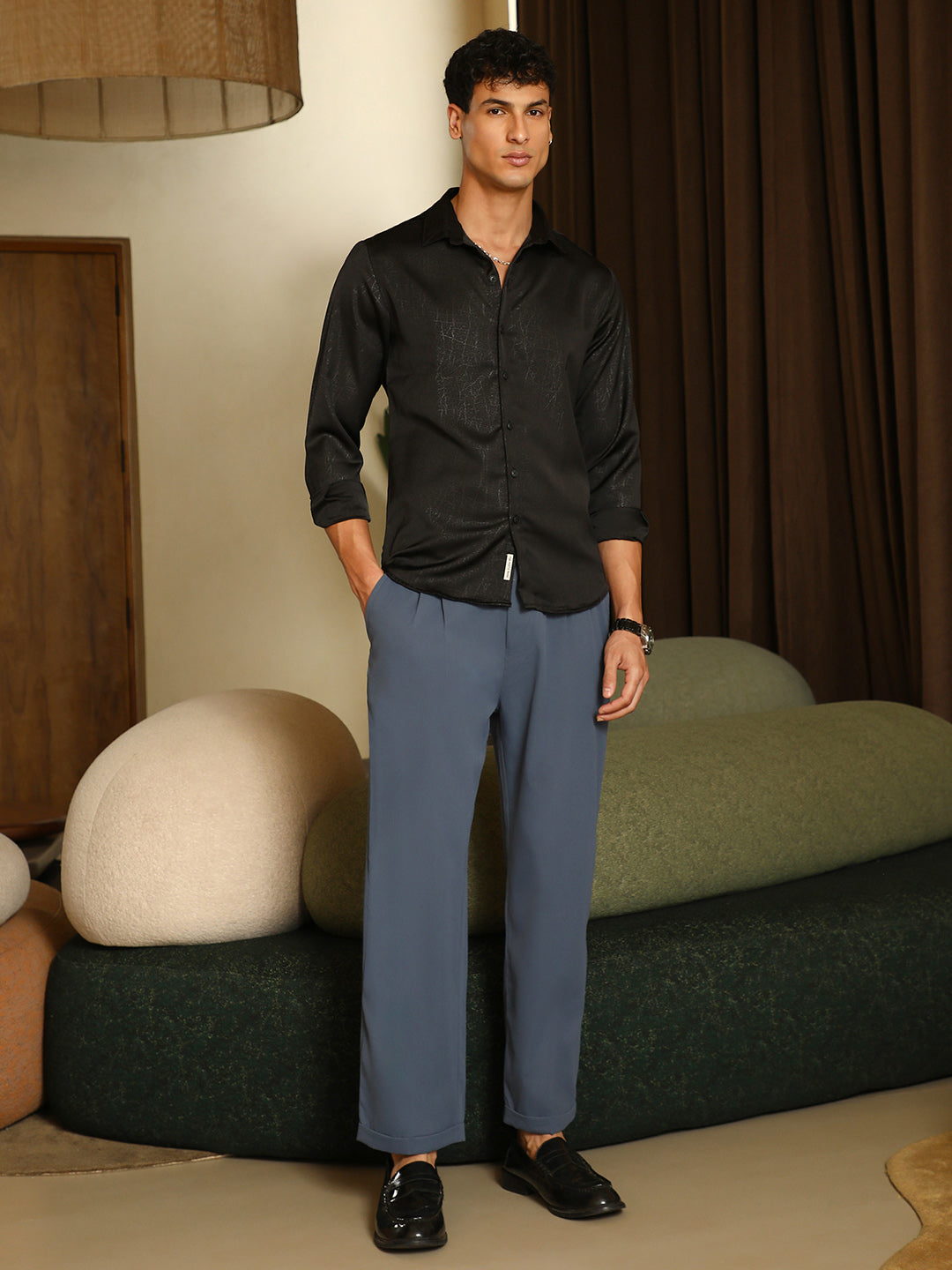 Axon-Jacquard Satin Shirt