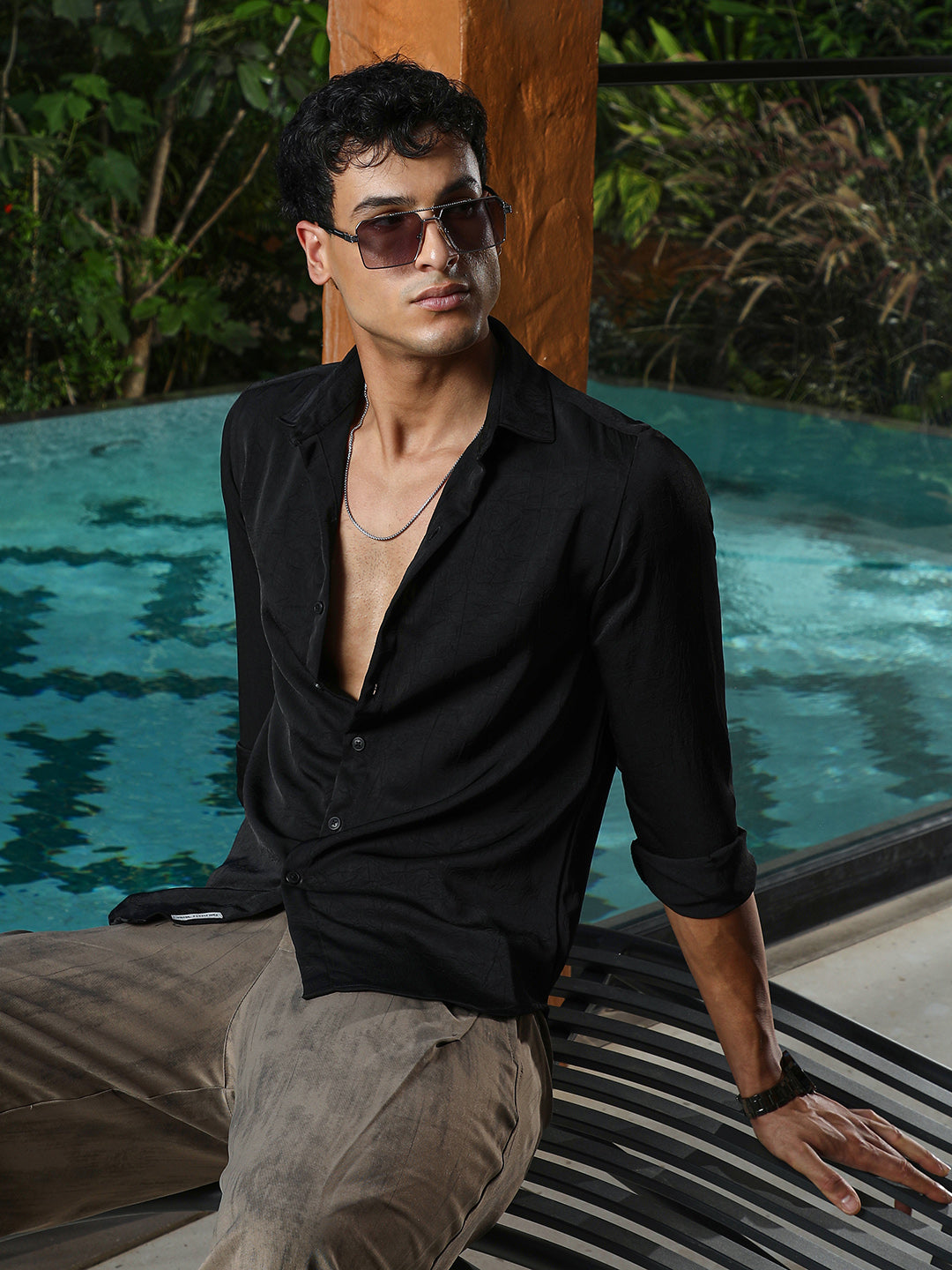 Crushed-Textured Shirt