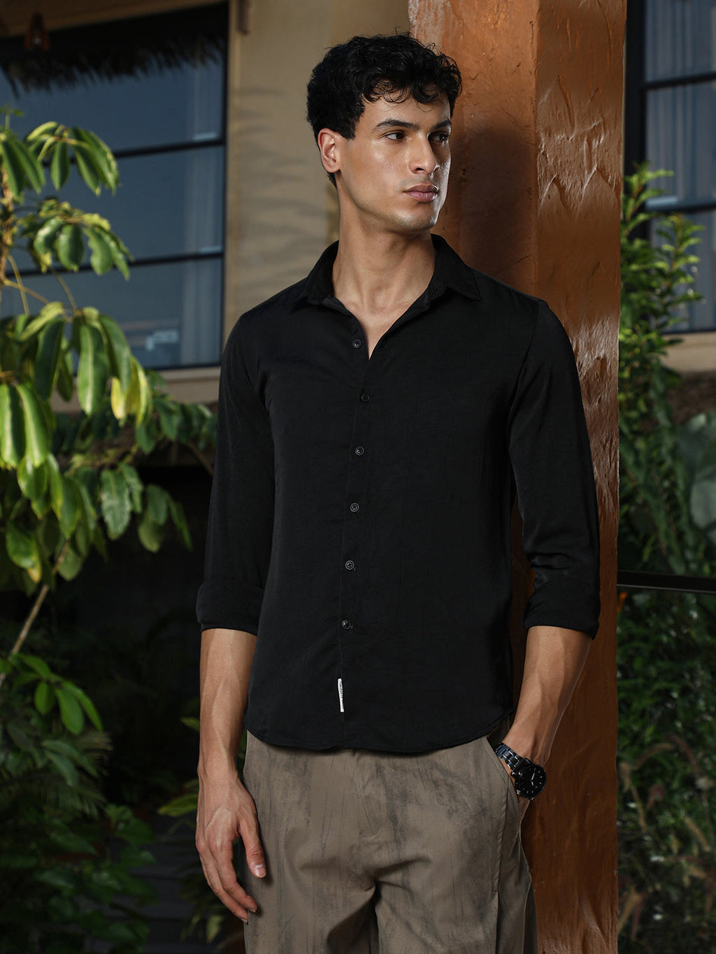 Crushed-Textured Shirt