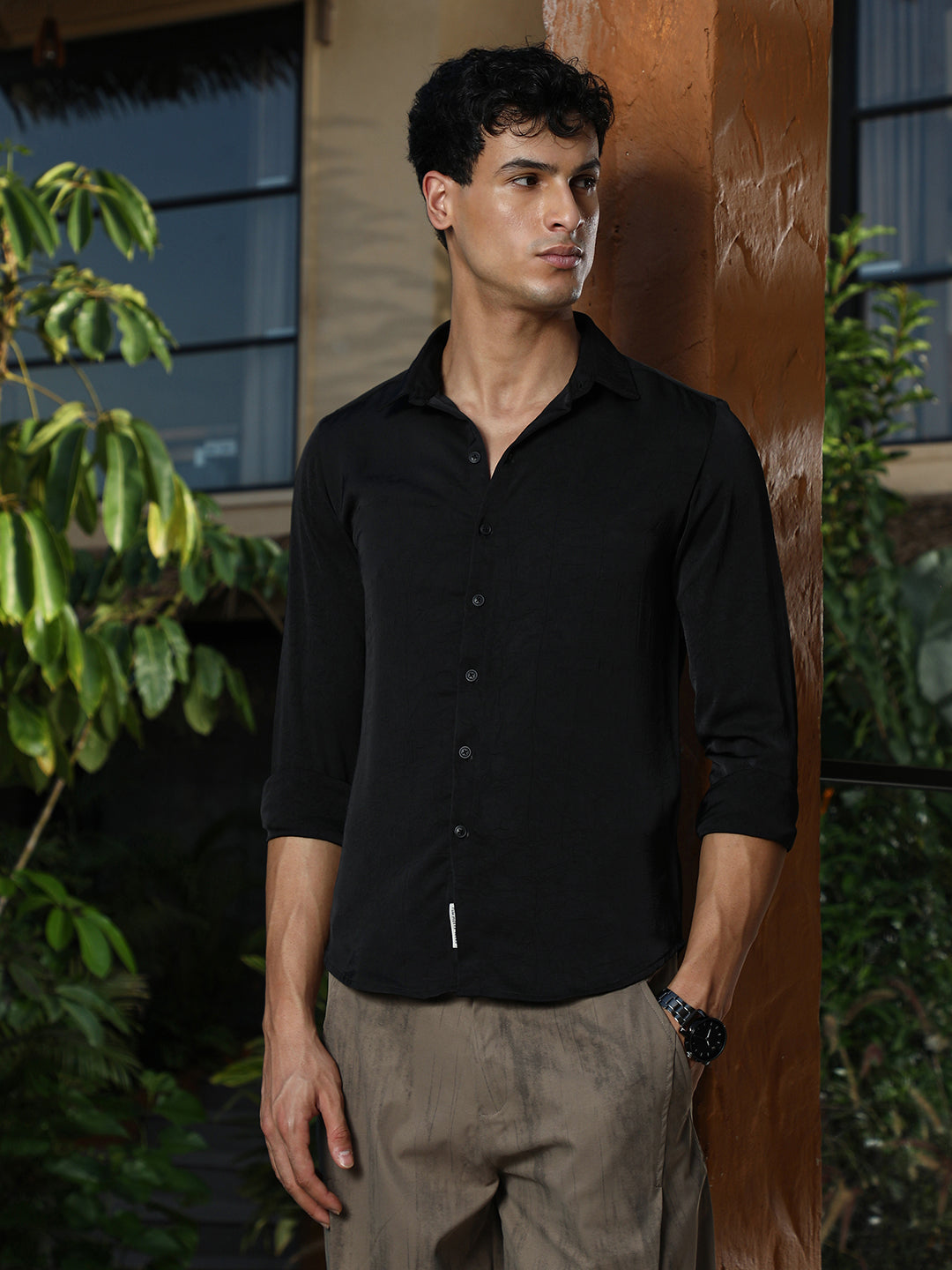 Crushed-Textured Shirt