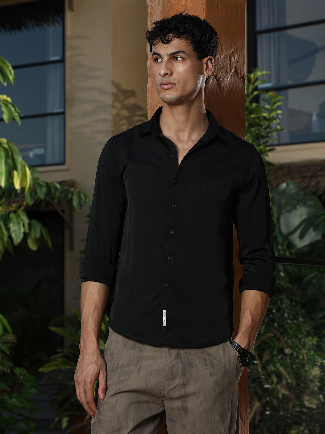 Crushed-Textured Shirt