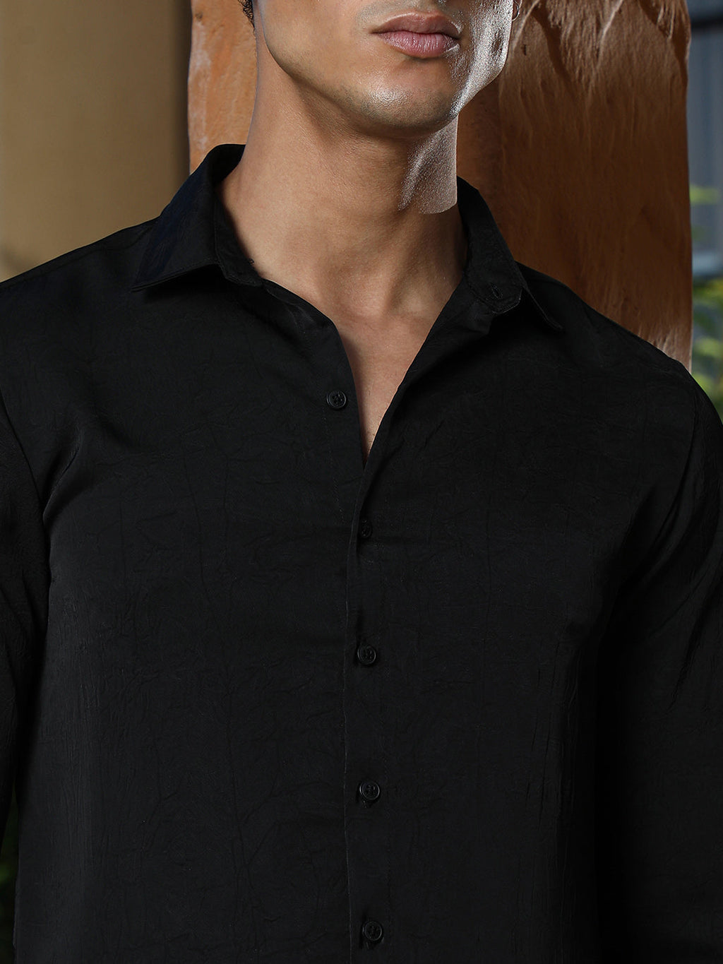 Crushed-Textured Shirt