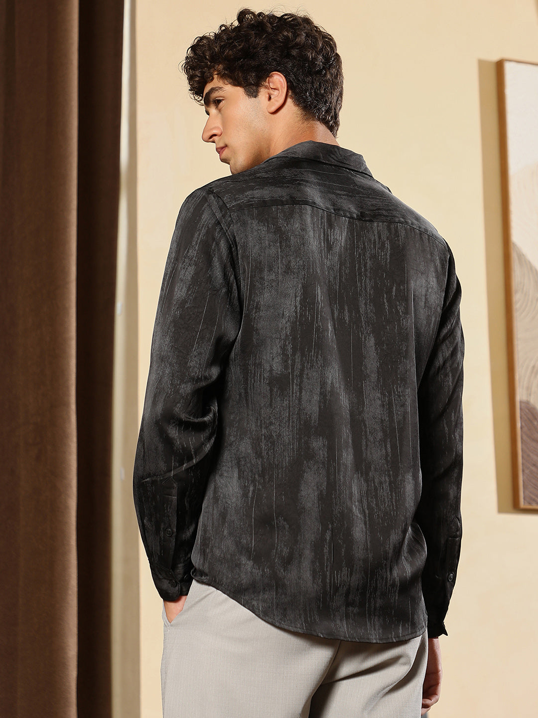 Gleaming-Grazed Satin Shirt