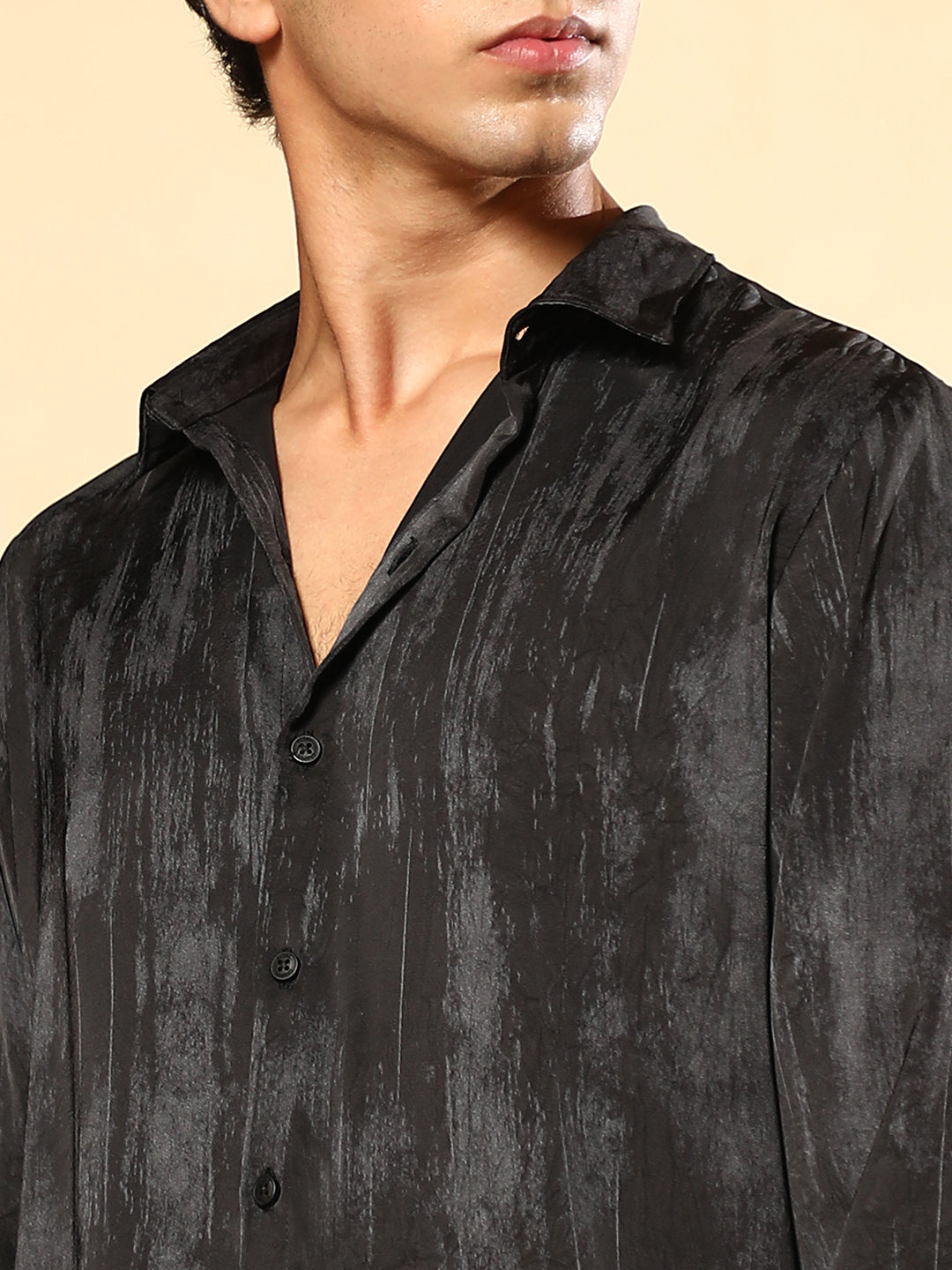 Gleaming-Grazed Satin Shirt