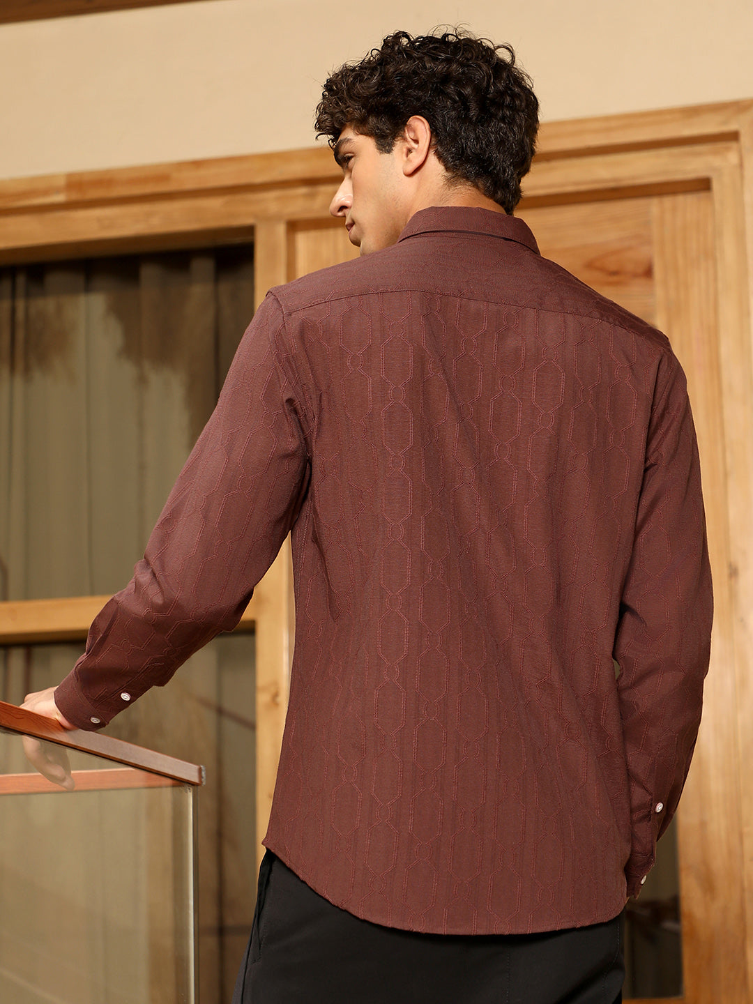 Indie-Geometric Jacquard Shirt