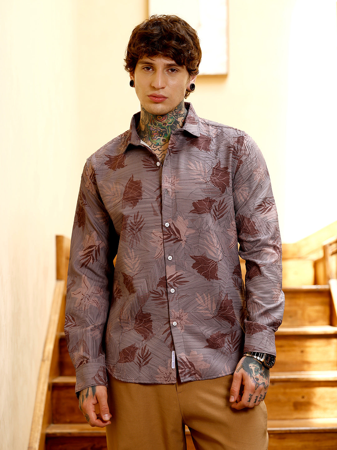 Leaf-Imprint Foliage-Tactile Shirt