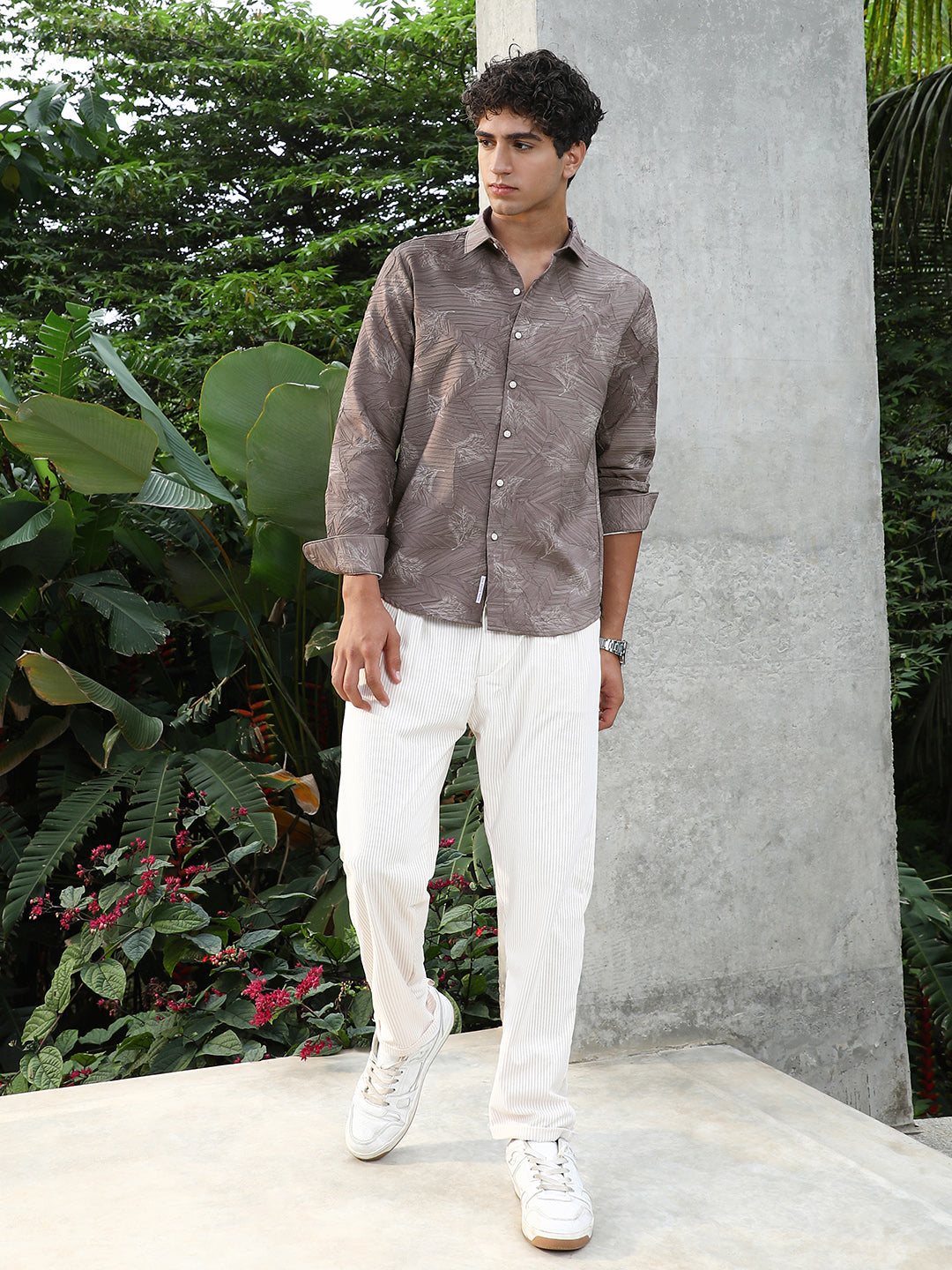 Twig-Imprint Foliage-Tactile Shirt