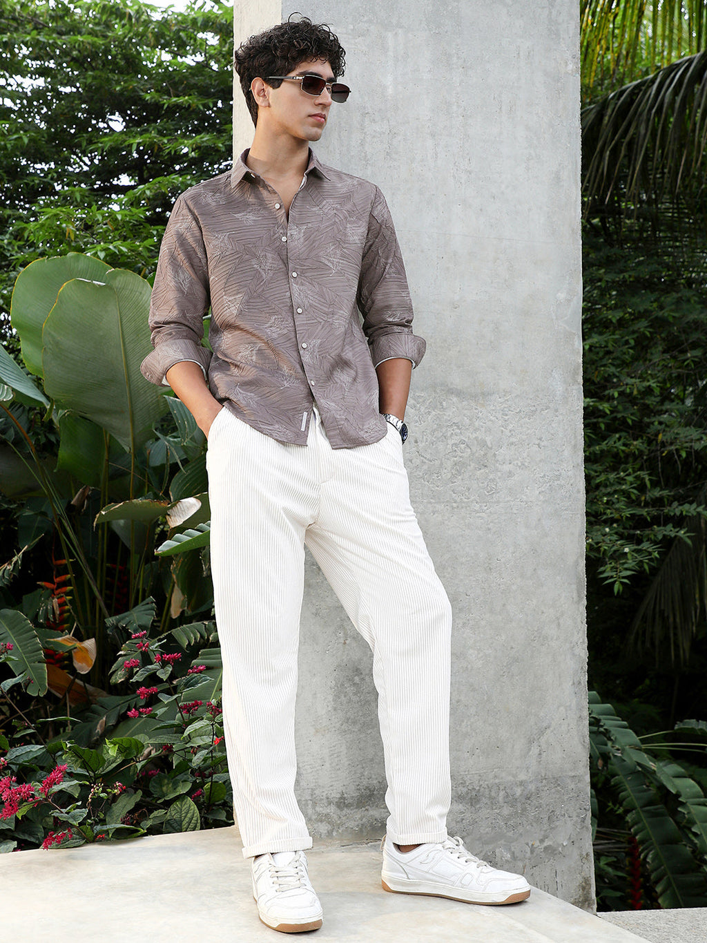 Twig-Imprint Foliage-Tactile Shirt