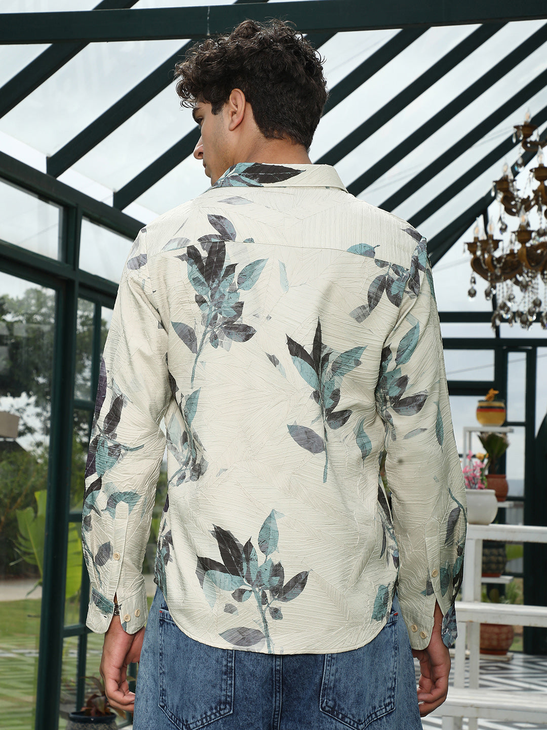 Imprinted Foliage Textured Shirt