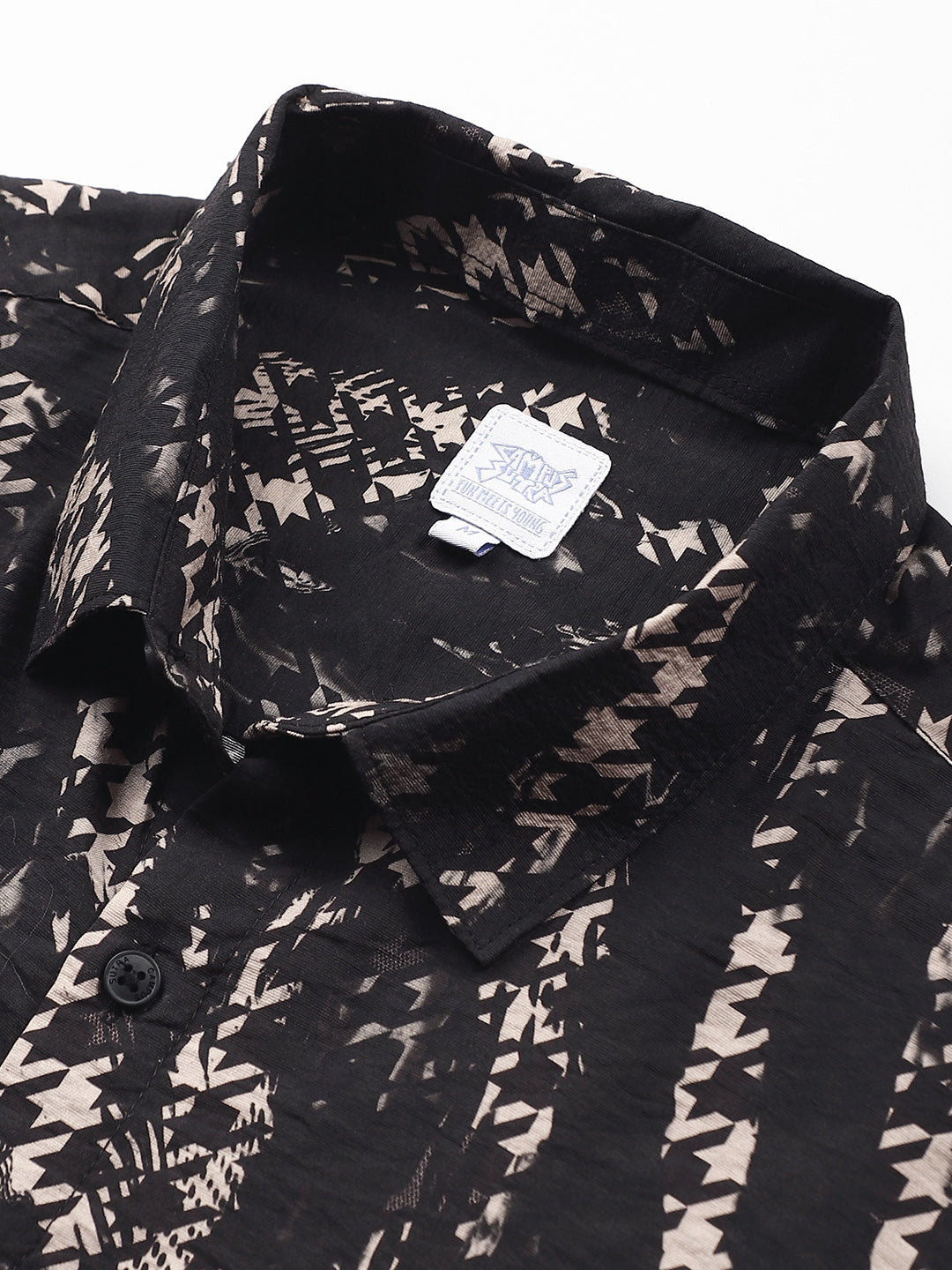 Grazed-Houndstooth Imprint Shirt