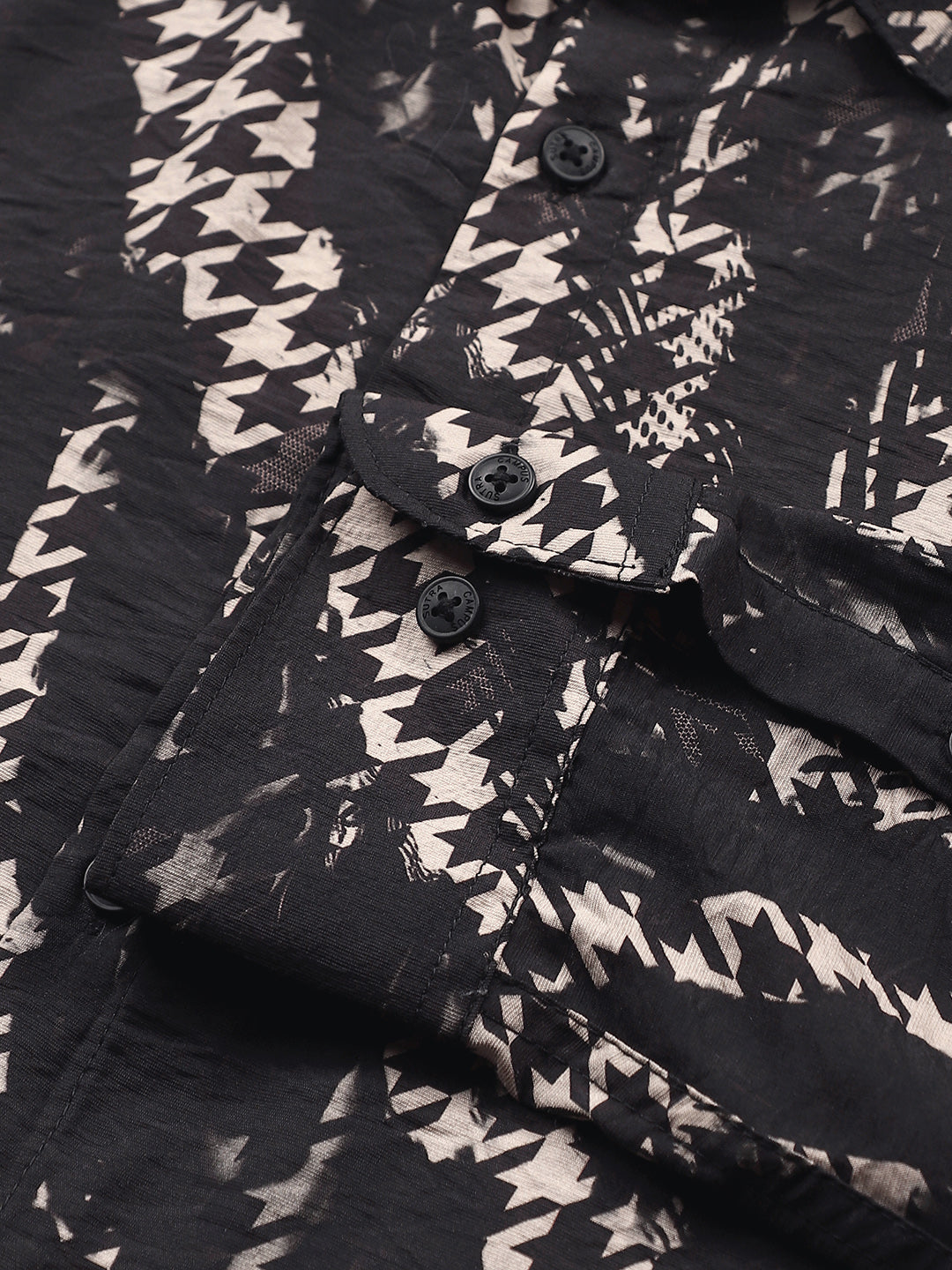 Grazed-Houndstooth Imprint Shirt