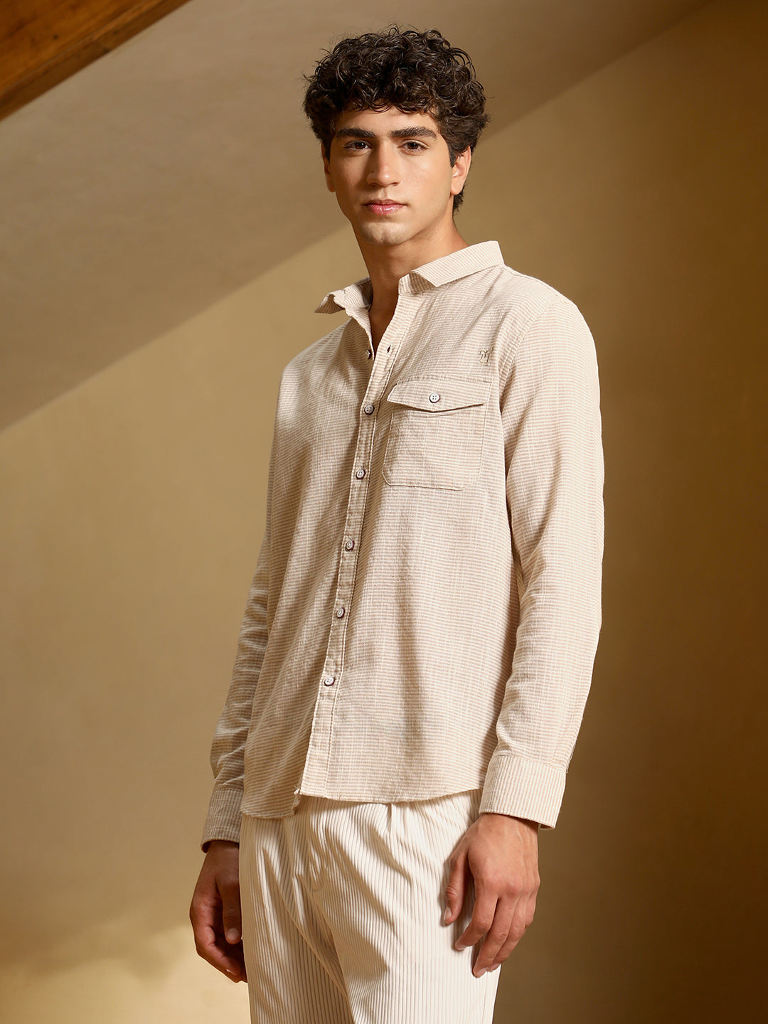 Candy-Stripe Jacquard Shirt