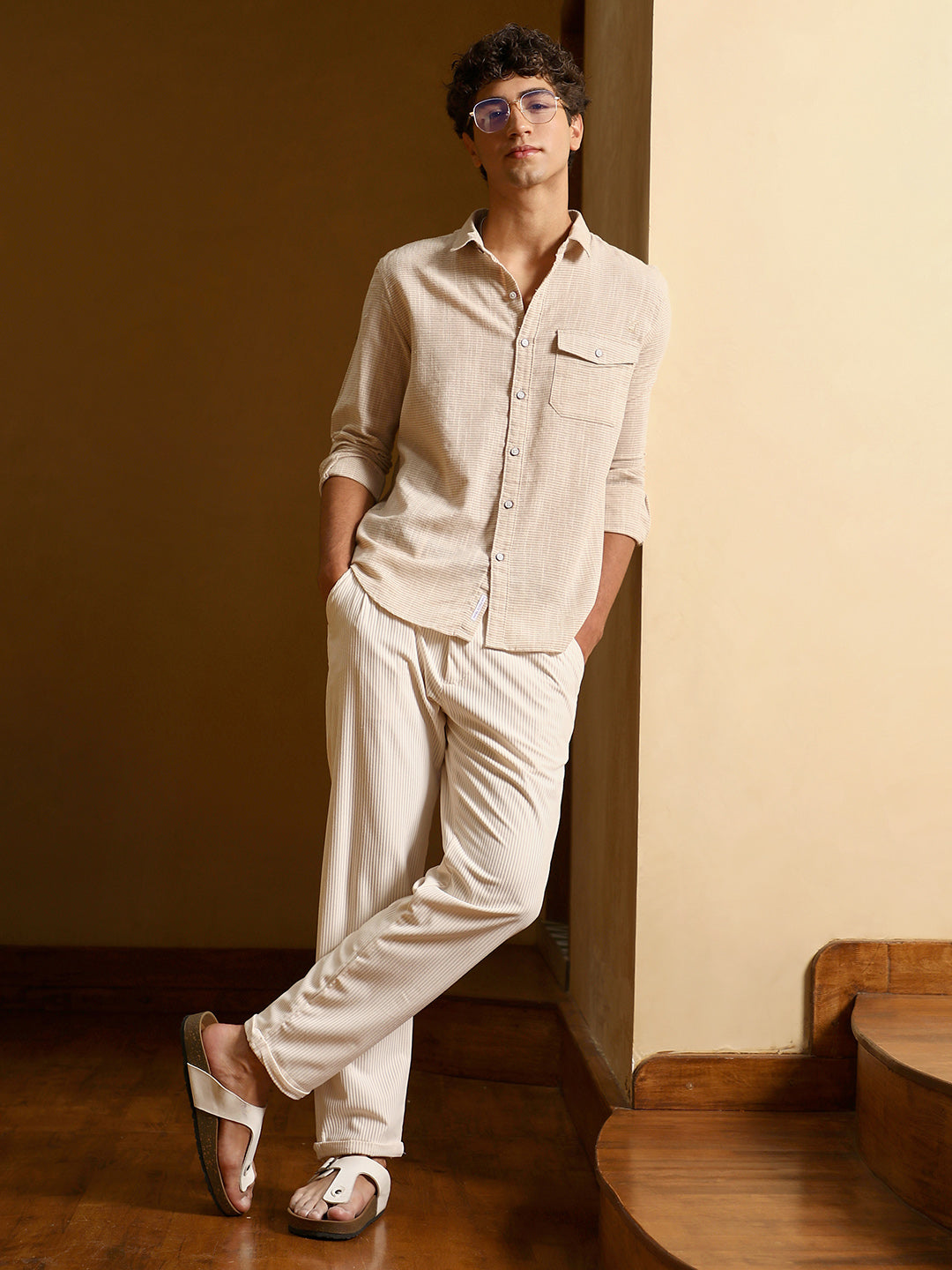 Candy-Stripe Jacquard Shirt