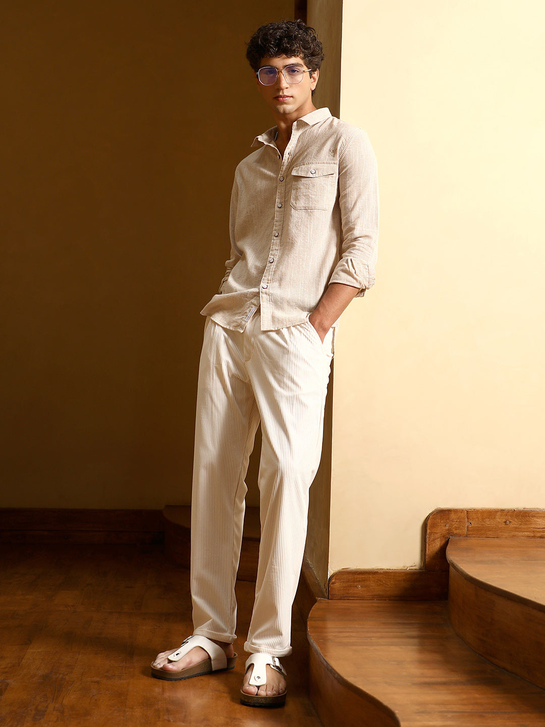 Candy-Stripe Jacquard Shirt