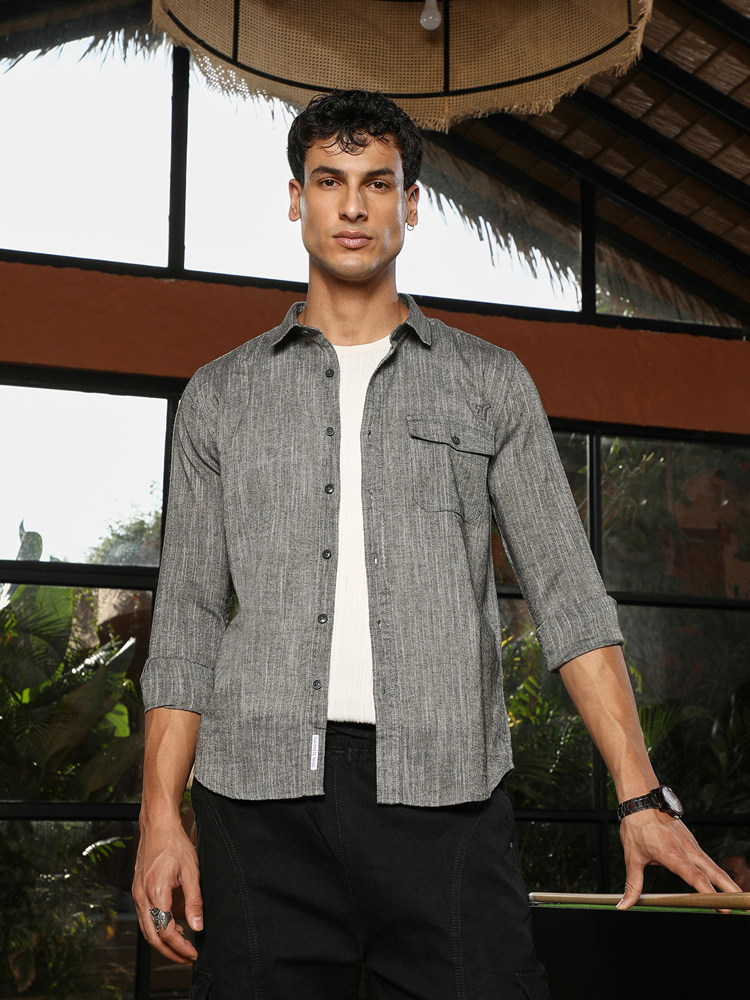 Thread-Jacquard Shirt