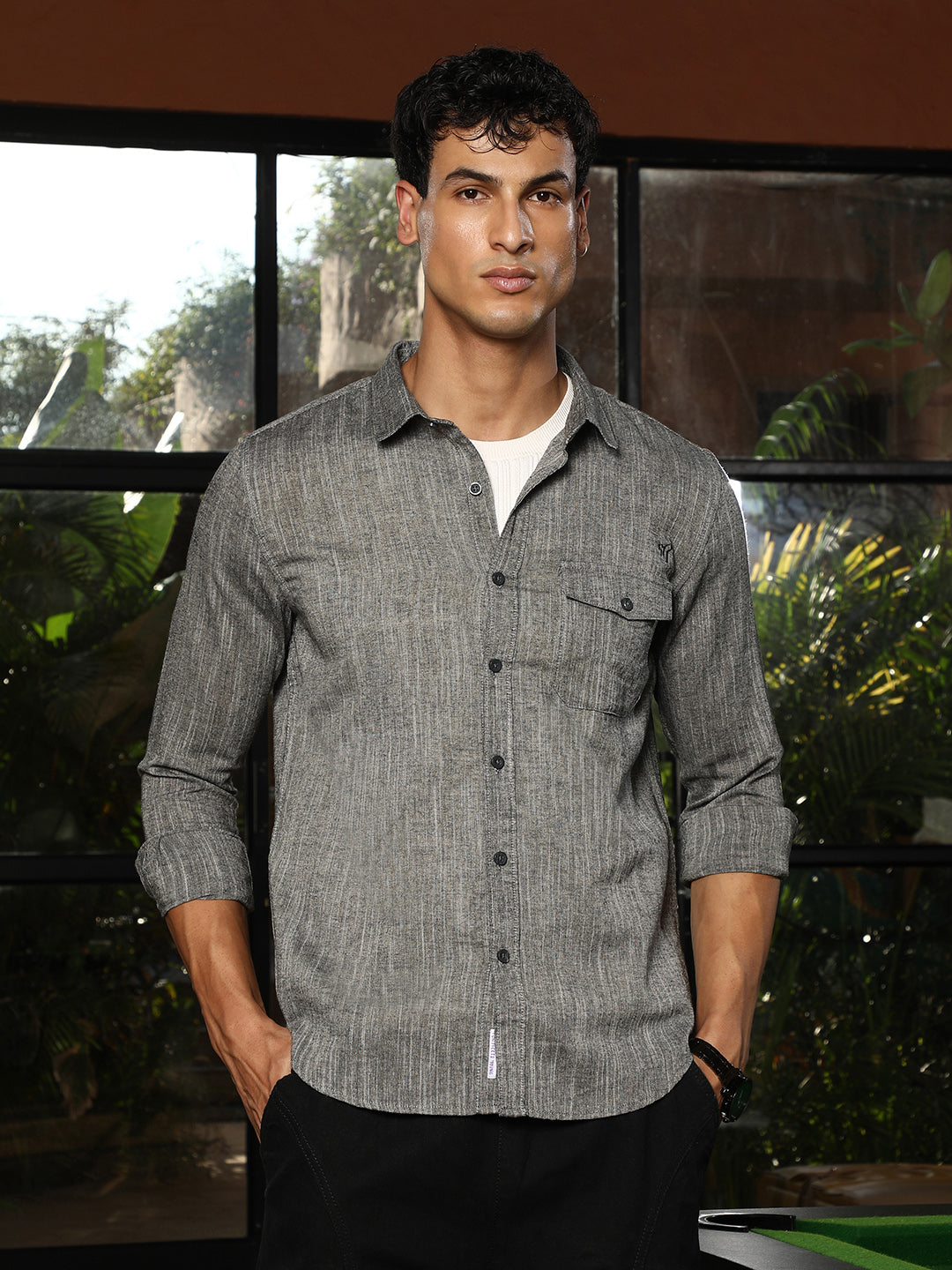 Thread-Jacquard Shirt