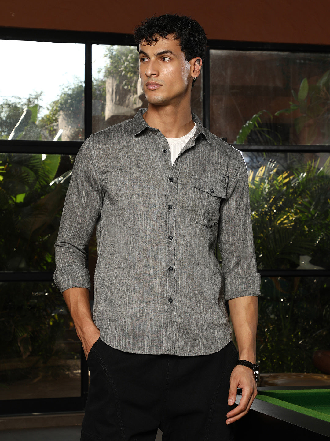 Thread-Jacquard Shirt