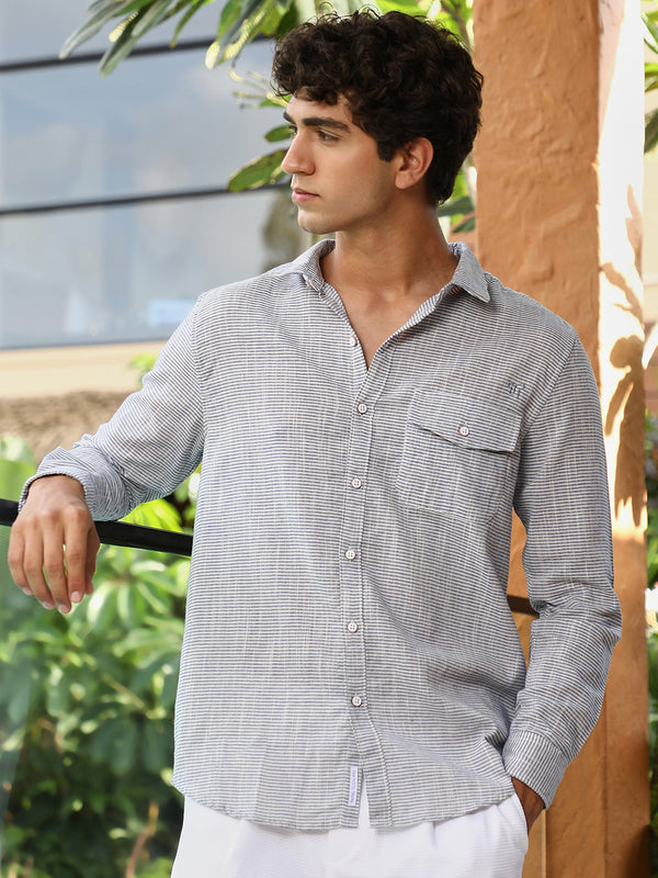 Candy-Stripe Jacquard Shirt