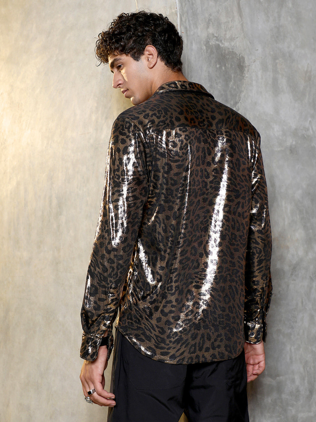 Metallic-Cheetah Velvet Shirt