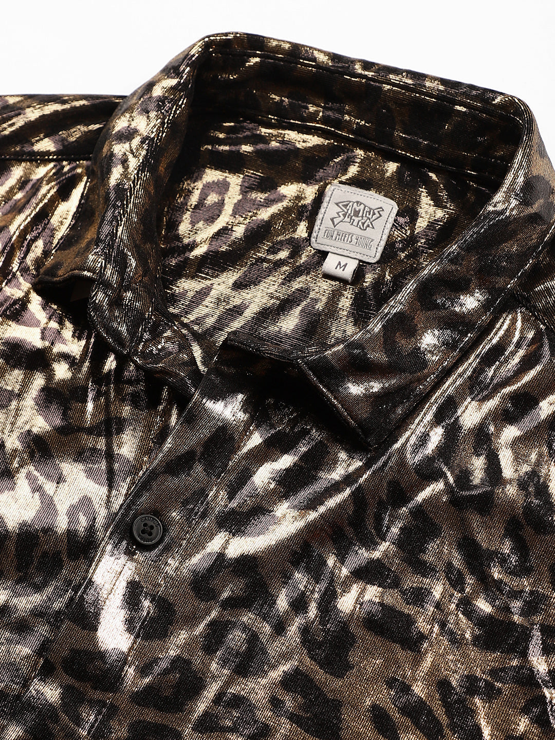 Metallic-Cheetah Velvet Shirt