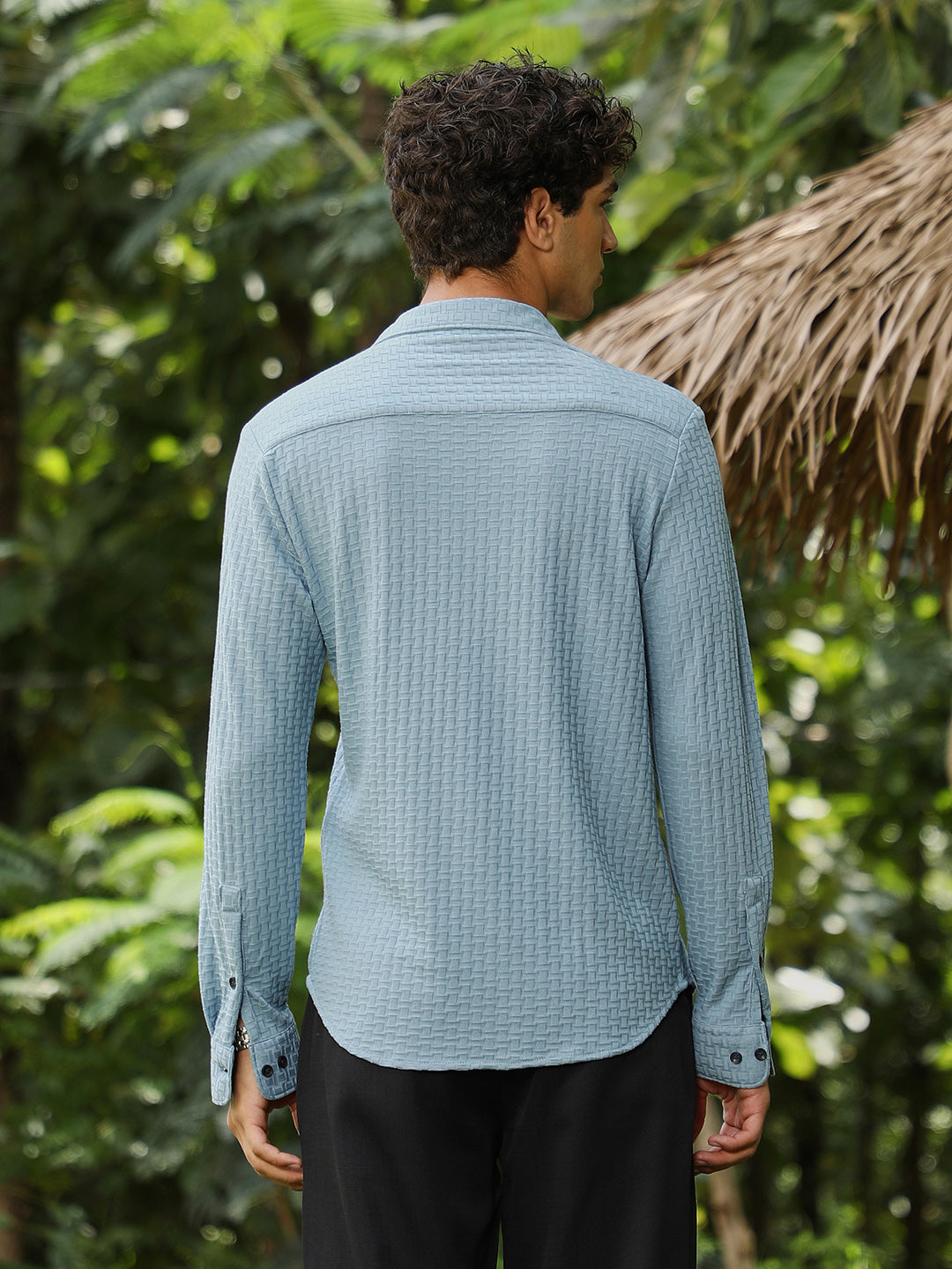 Basket-Knit Jacquard Shirt