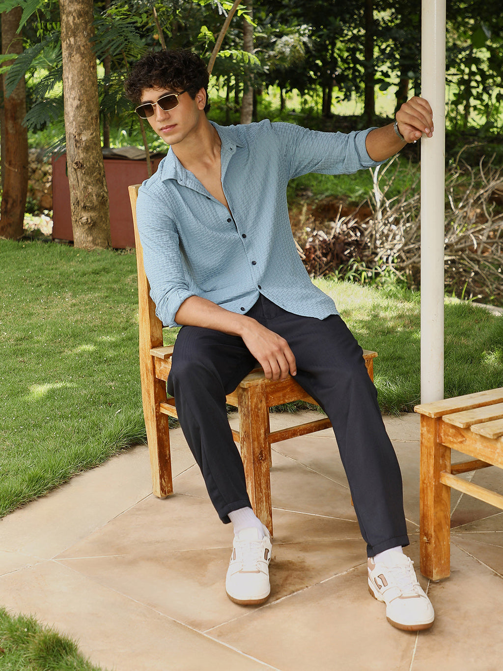 Basket-Knit Jacquard Shirt