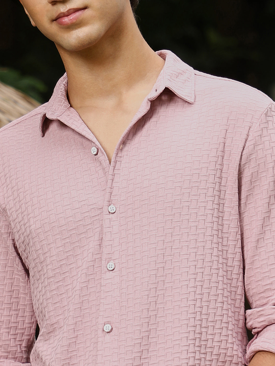 Basket-Knit Jacquard Shirt