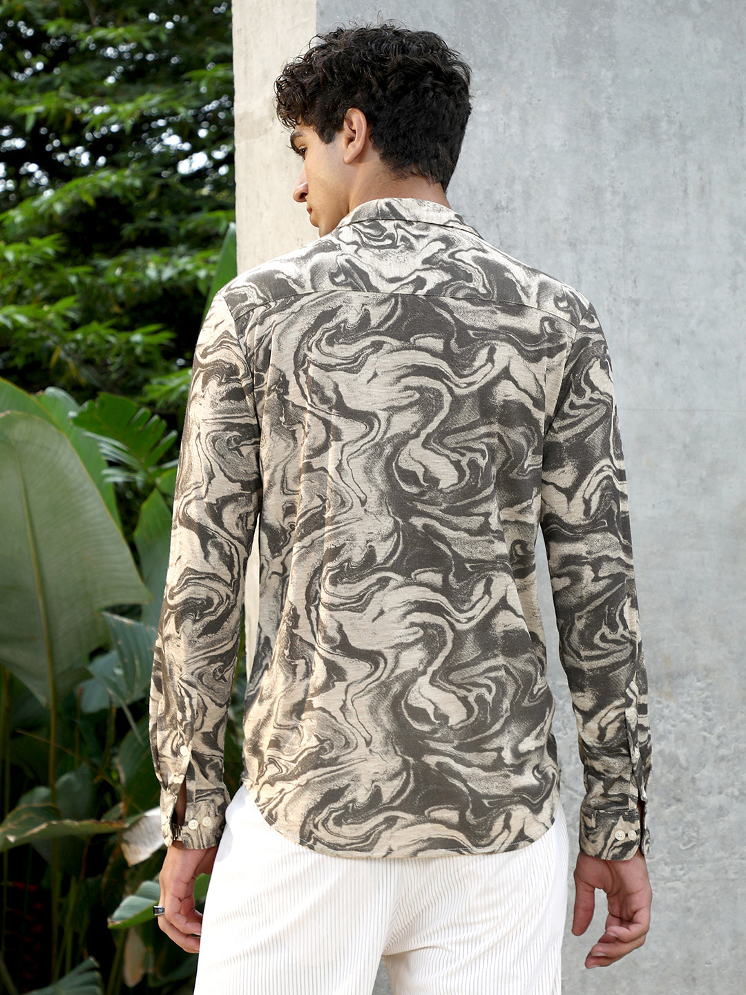 Fluid-Marble Textured Shirt