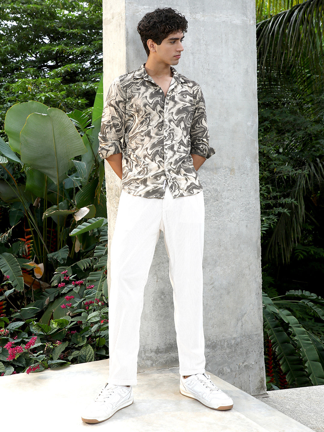 Fluid-Marble Textured Shirt