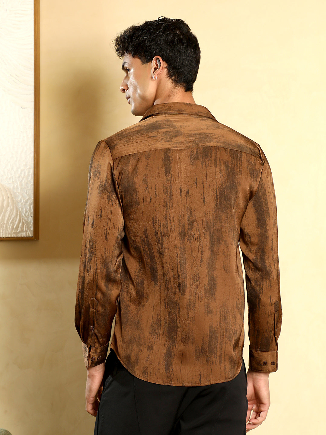 Gleaming-Grazed Satin Shirt
