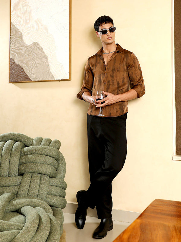 Gleaming-Grazed Satin Shirt