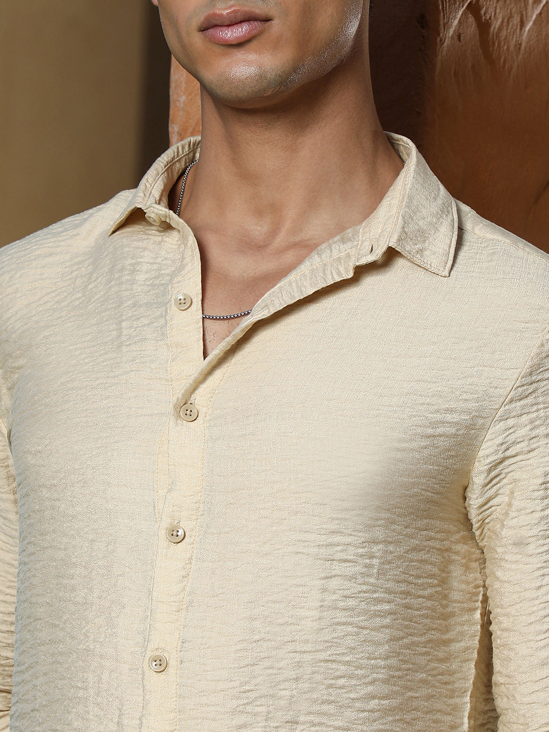 Solid Creased-Tactile Shirt