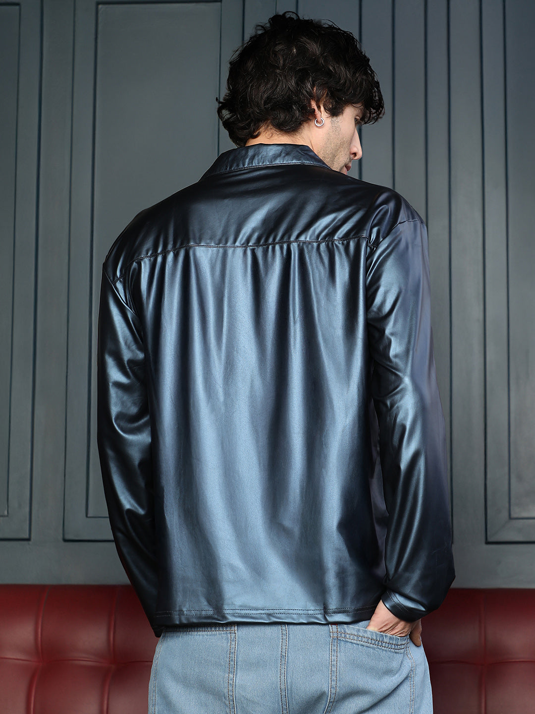 Single-Breasted Sheen Shirt