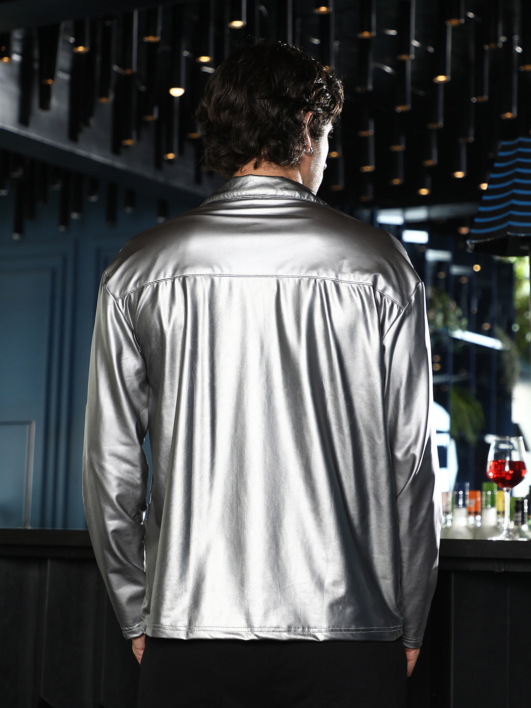 Single-Breasted Sheen Shirt