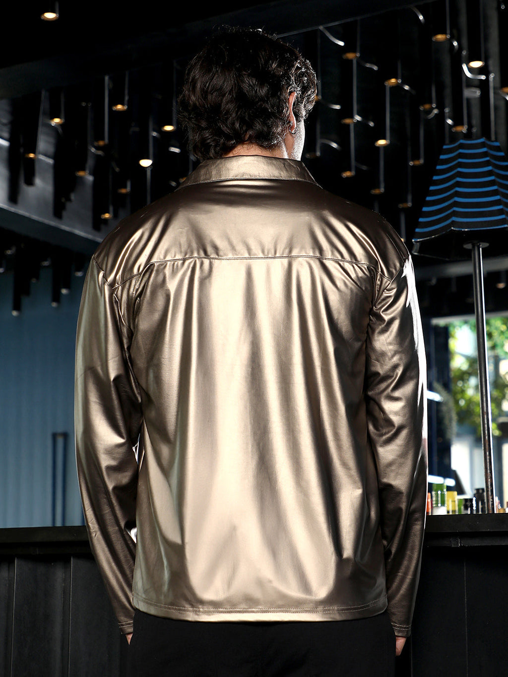 Single-Breasted Sheen Shirt