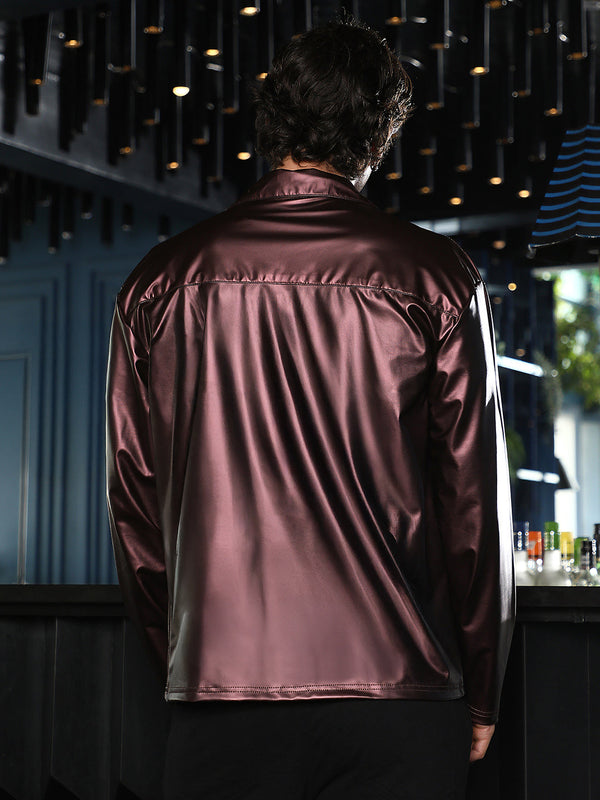 Single-Breasted Sheen Shirt