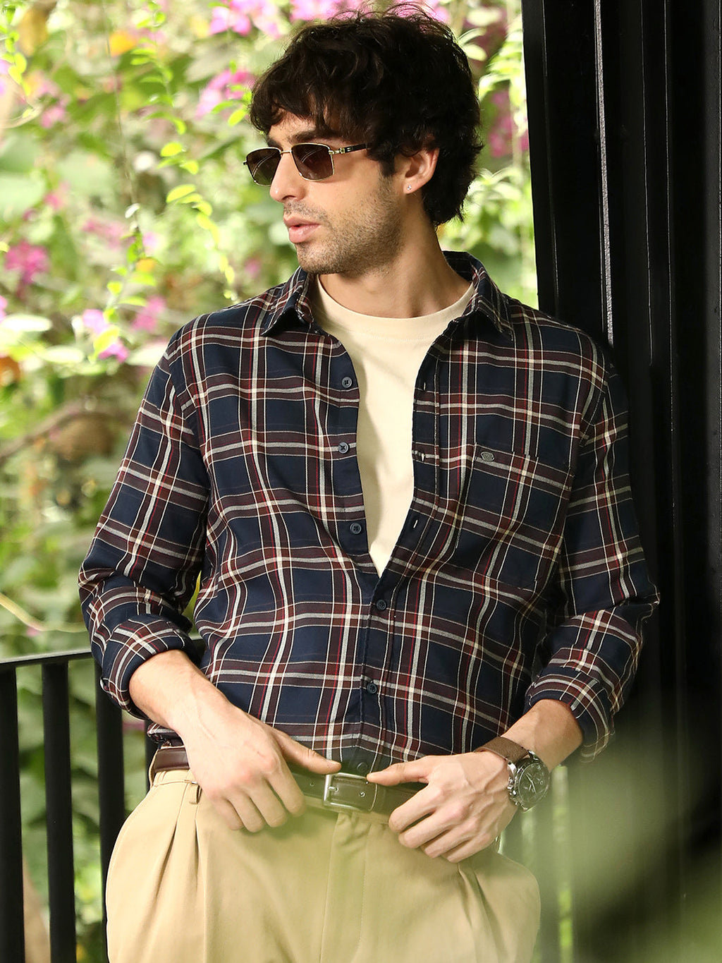 Button-Down Tartan-Plaid Shirt
