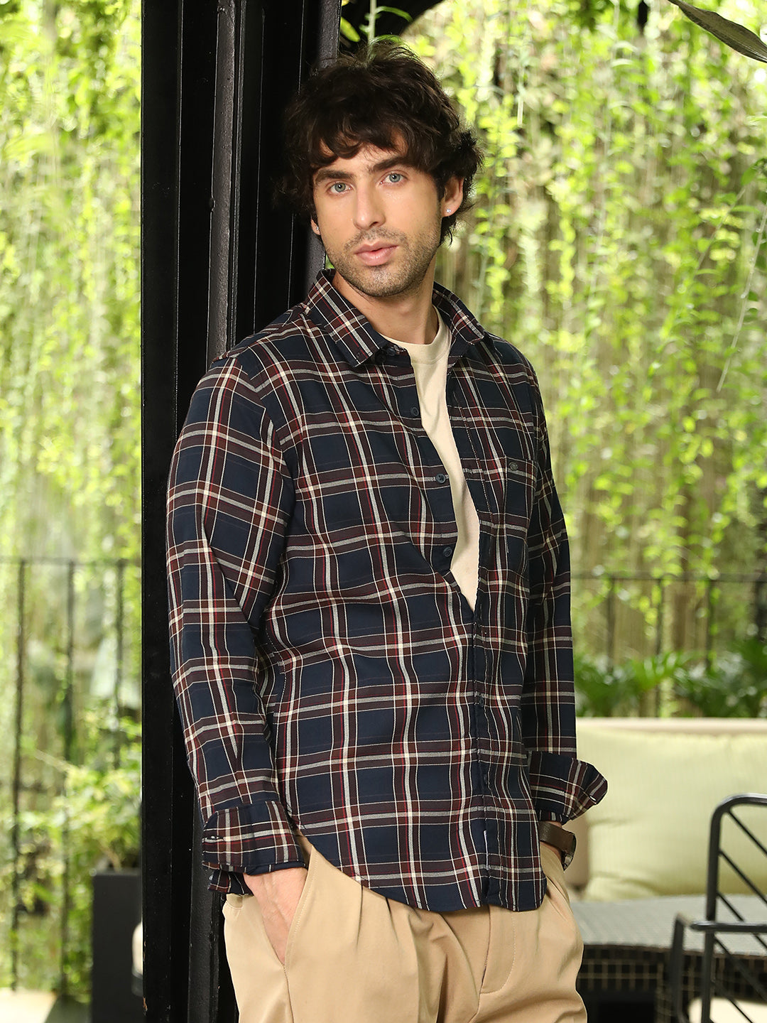 Button-Down Tartan-Plaid Shirt